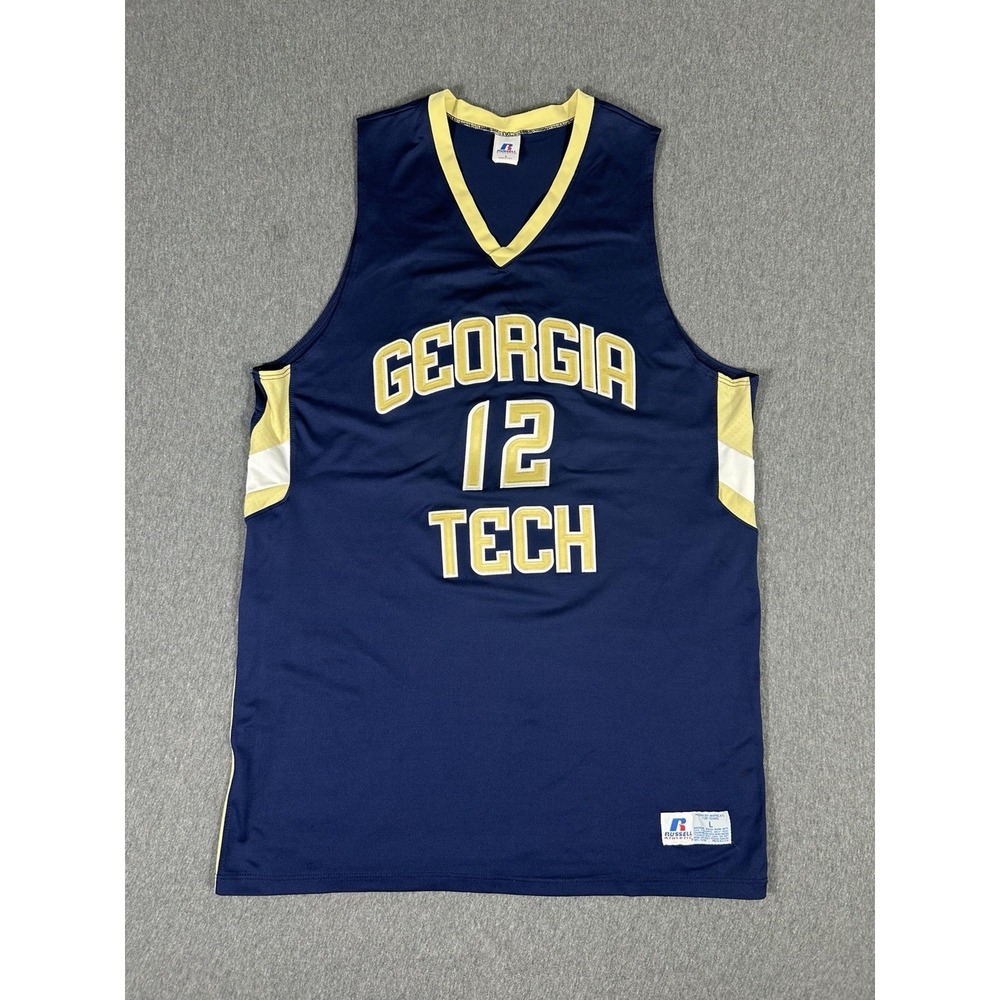 Vintage Russell Athletic Georgia Tech #12 Basketball Jersey Made USA Size L